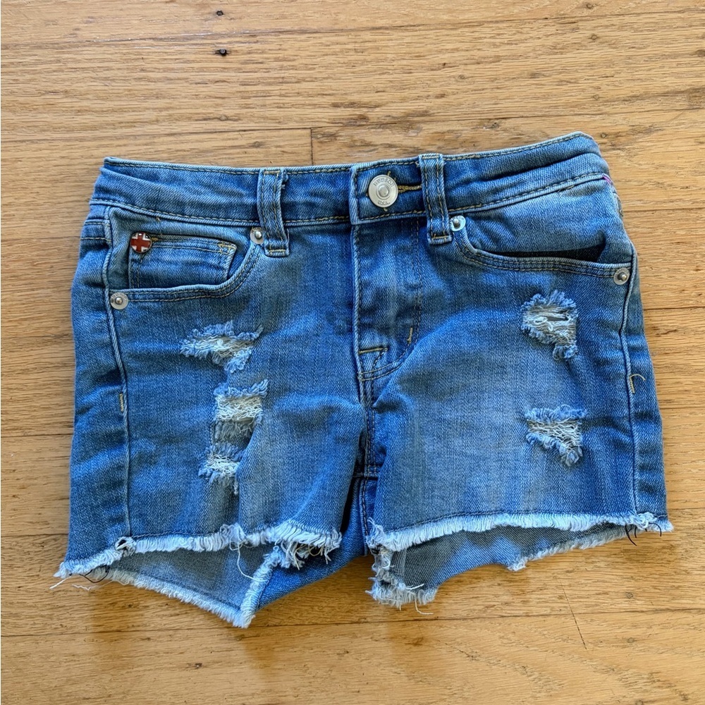 Hudson jeans destroyed denim mini me shirts size 4